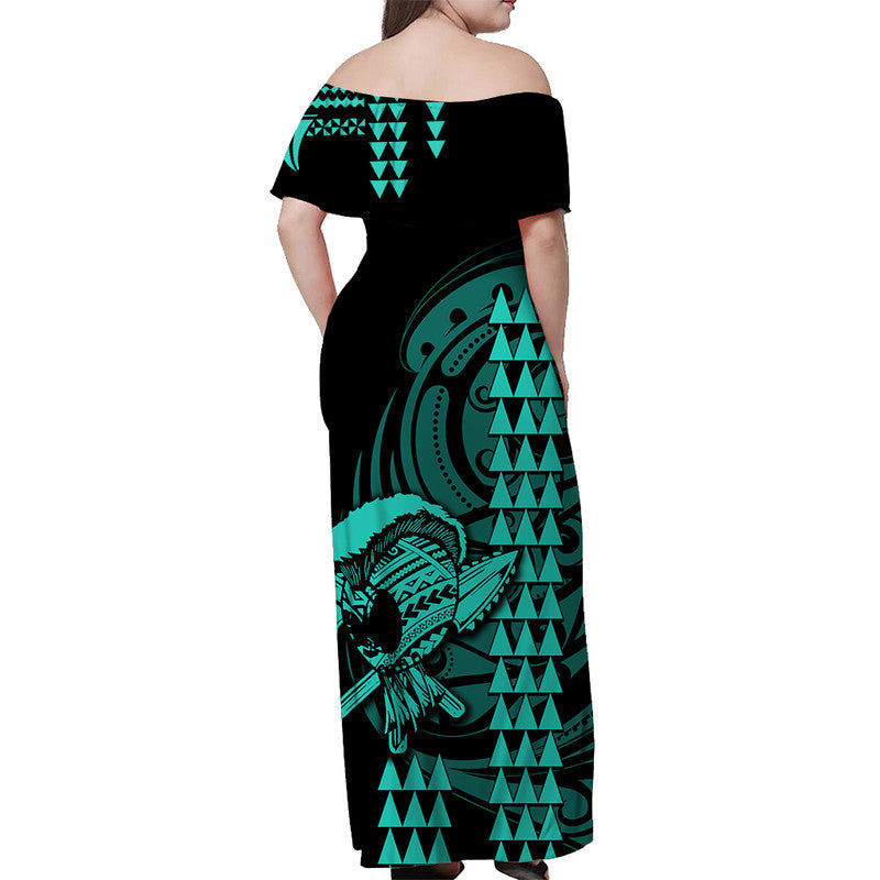 Hawaii Matching Clothes For Couples Hawaii Polynesian Warrior Kakau Combo Dress And Shirt Green