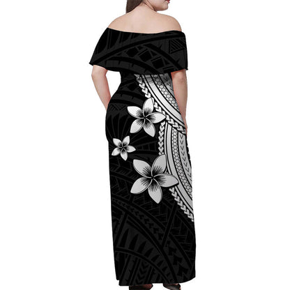 Polynesian Combo Dress And Shirt With Plumeria Flower White