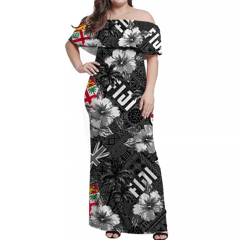 Fiji Hibiscus Off Shoulder Long Dress Hawaii Style No.3