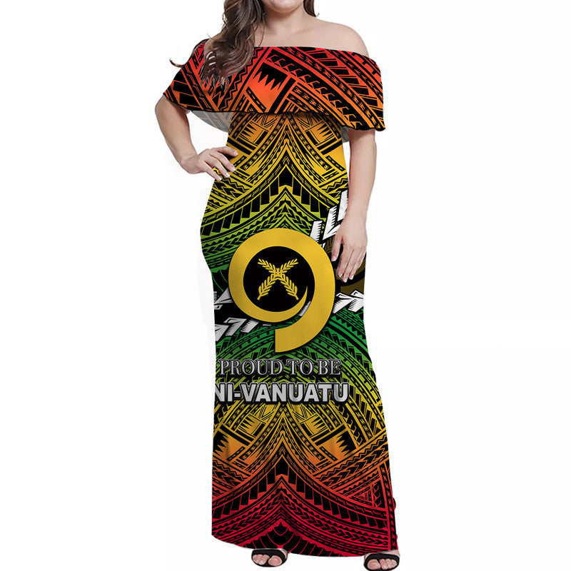 Proud To Be Ni Vanuatu Off Shoulder Long Dress