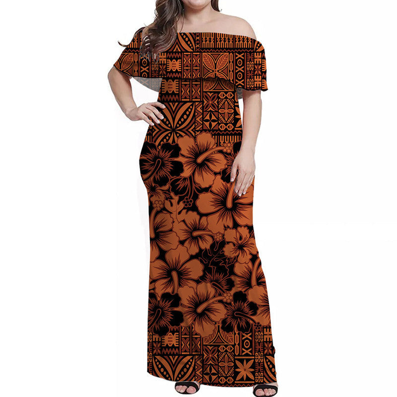 Fiji Hibiscus Festival Off Shoulder Long Dress