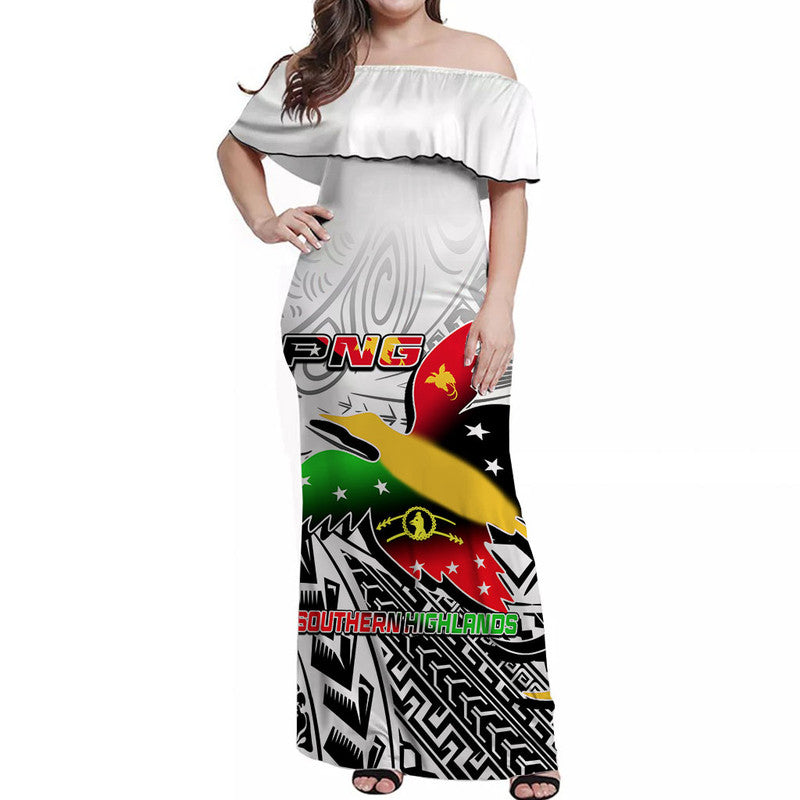 Papua New Guinea And Southern Highlands Province Off Shoulder Long Dress