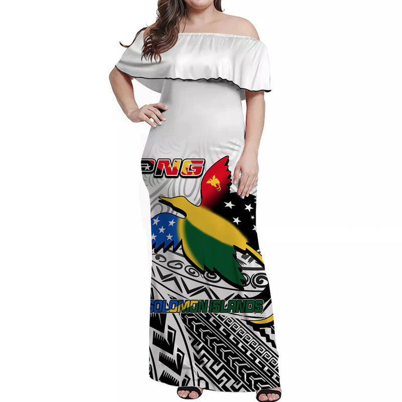 Papua New Guinea And Solomon Islands Off Shoulder Long Dress