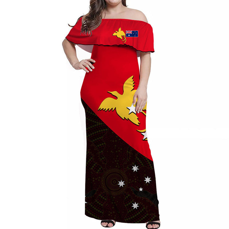 Papua New Guinea And Australia Off Shoulder Long Dress