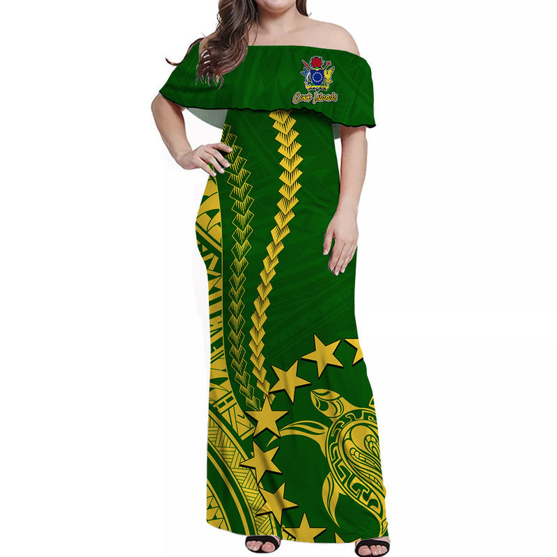 Cook Islands Polynesian Off Shoulder Long Dress