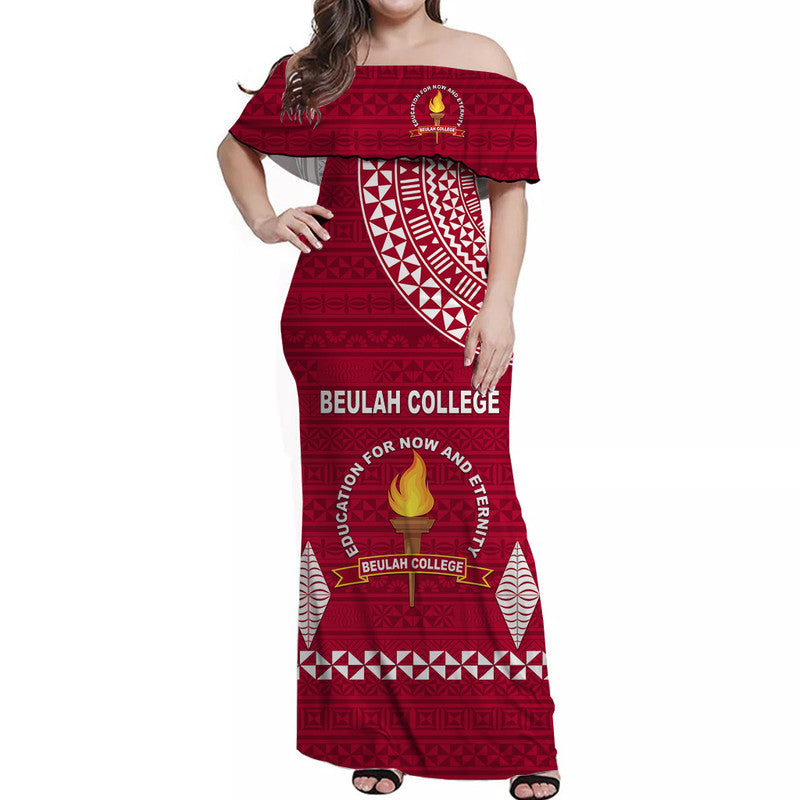 Tonga Beulah College Off Shoulder Long Dress Simple Style