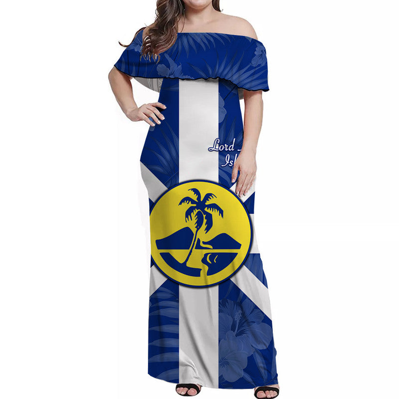 Lord Howe Island Off Shoulder Long Dress Unique Polynesian Flag Vibes