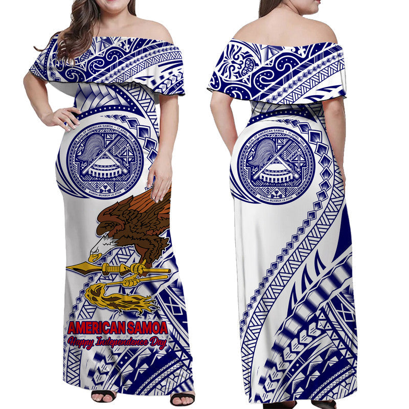 American Samoa Independence Day Women Off Shoulder Long Dress Simple Style