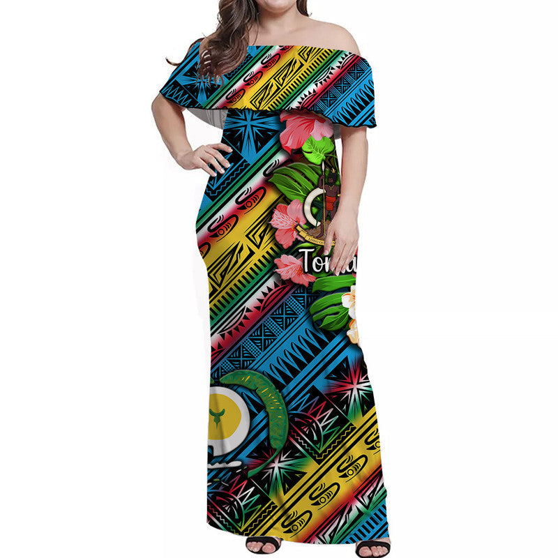 Custom Personalised Vanuatu Torba Off Shoulder Long Dress Independence Be Proud