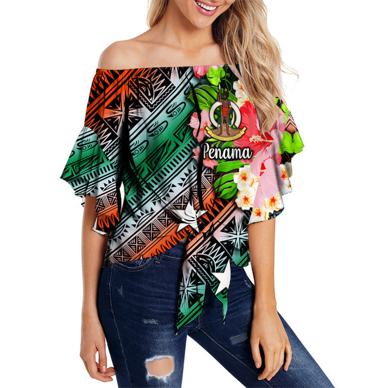 Vanuatu Penama Off Shoulder Waist Wrap Top Independence Be Proud