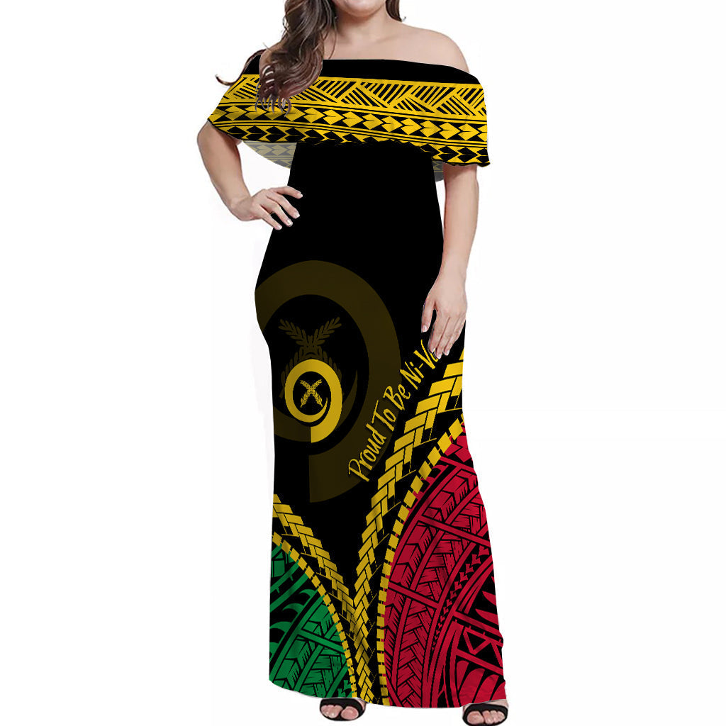 Vanuatu Off Shoulder Long Dress Proud Ni Van Special Version