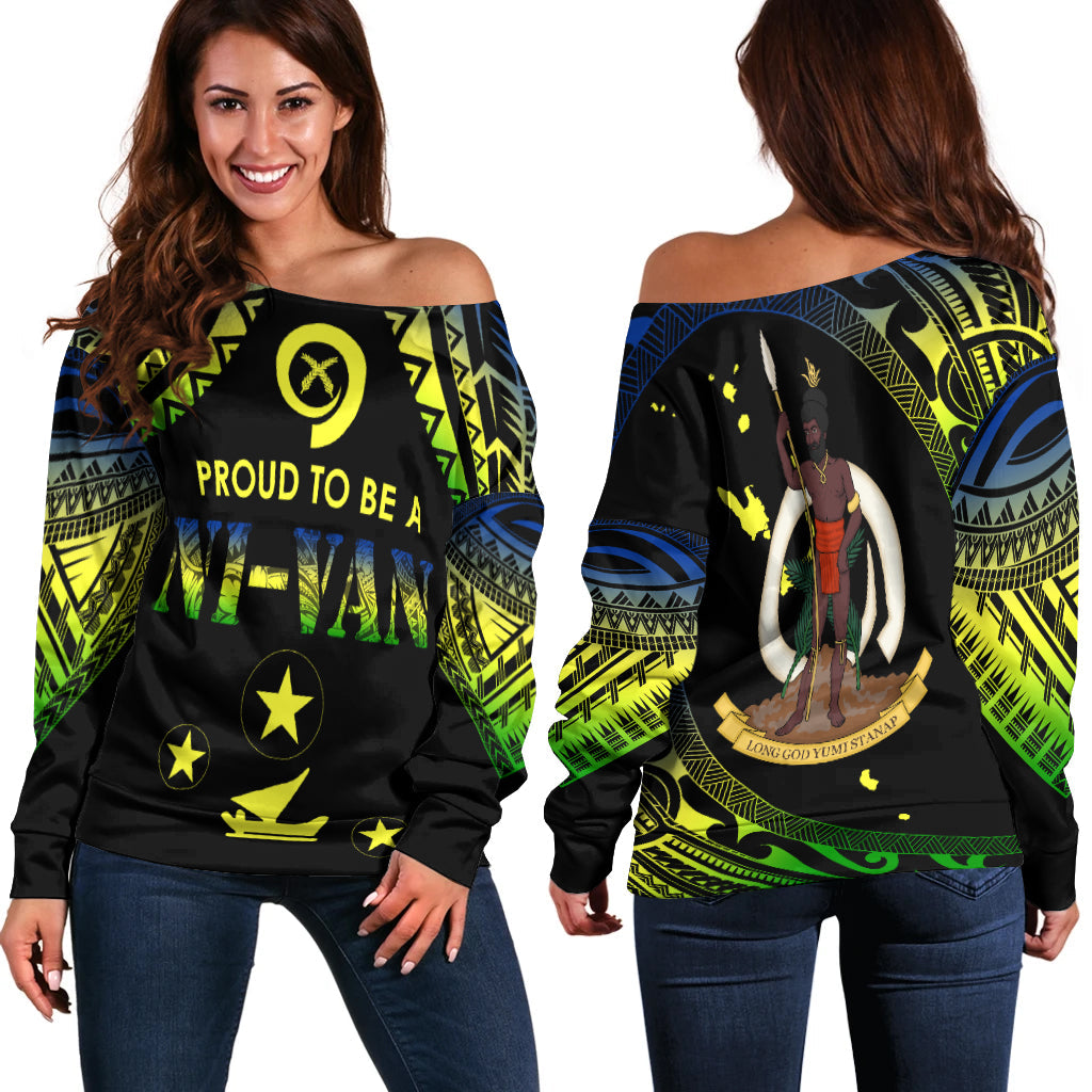 Vanuatu Proud To Be A Ni Van Polynesian Pattern Off Shoulder Sweater Malampa Province