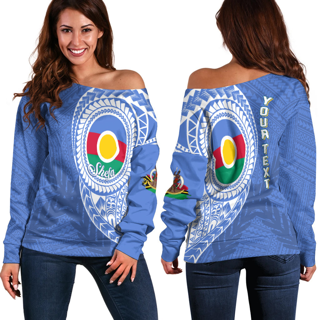 (Custom Personalised) Vanuatu Shefa Province Off Shoulder Sweater Shefa Emblem