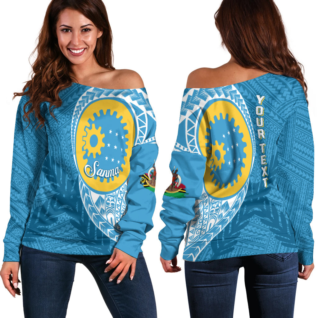 (Custom Personalised) Vanuatu Sanma Province Off Shoulder Sweater Sanma Emblem