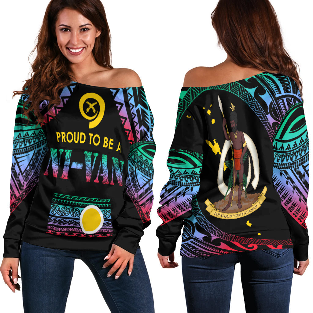 Vanuatu Proud To Be A Ni Van Polynesian Pattern Off Shoulder Sweater Shefa Province