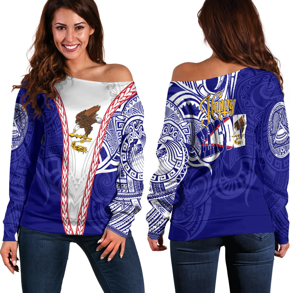 American Samoa Flag Day Off Shoulder Sweater Mix Style