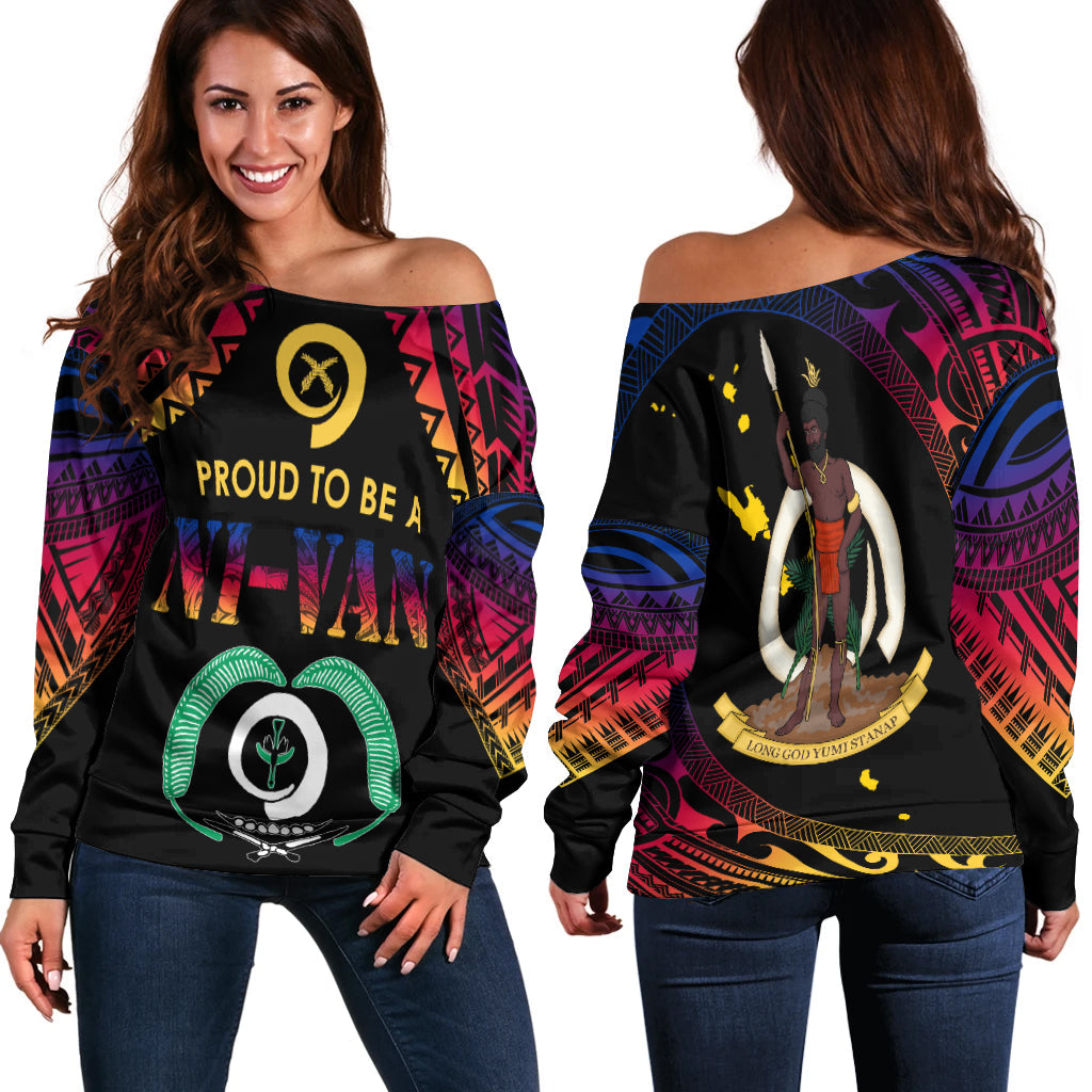 Vanuatu Proud To Be A Ni Van Polynesian Pattern Off Shoulder Sweater Torba Province