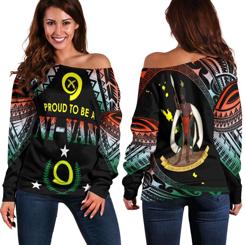 Vanuatu Proud To Be A Ni Van Polynesian Pattern Off Shoulder Sweater Penama Province
