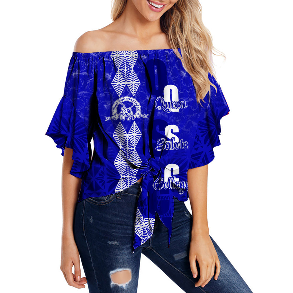 Tonga Kolisi Kuini Salote Hibiscus Off Shoulder Waist Wrap Top QSC Old Girls