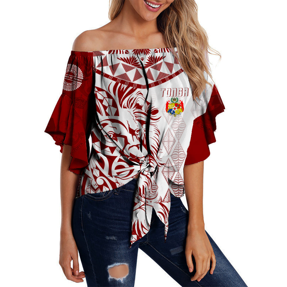 Tonga Off Shoulder Waist Wrap Top Emancipation Day Lion Style