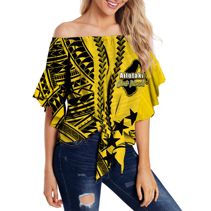 Cook Islands Aitutaki Polynesian Off Shoulder Waist Wrap Top