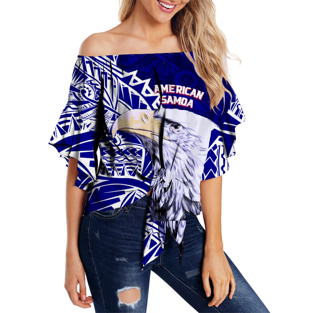American Samoa Off Shoulder Waist Wrap Top Bald Eagle