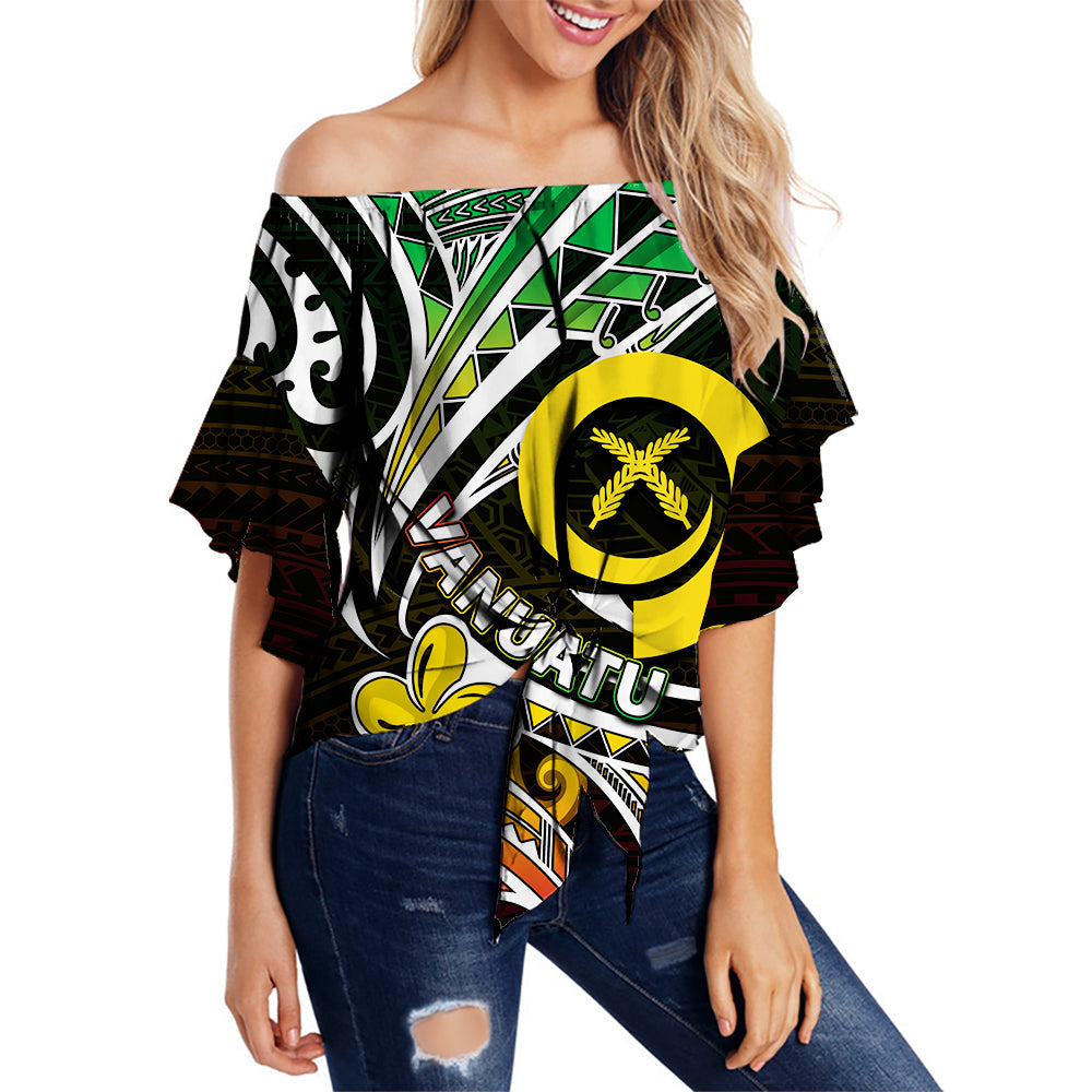 Vanuatu Off Shoulder Waist Wrap Top Tribal Tattoo No.1
