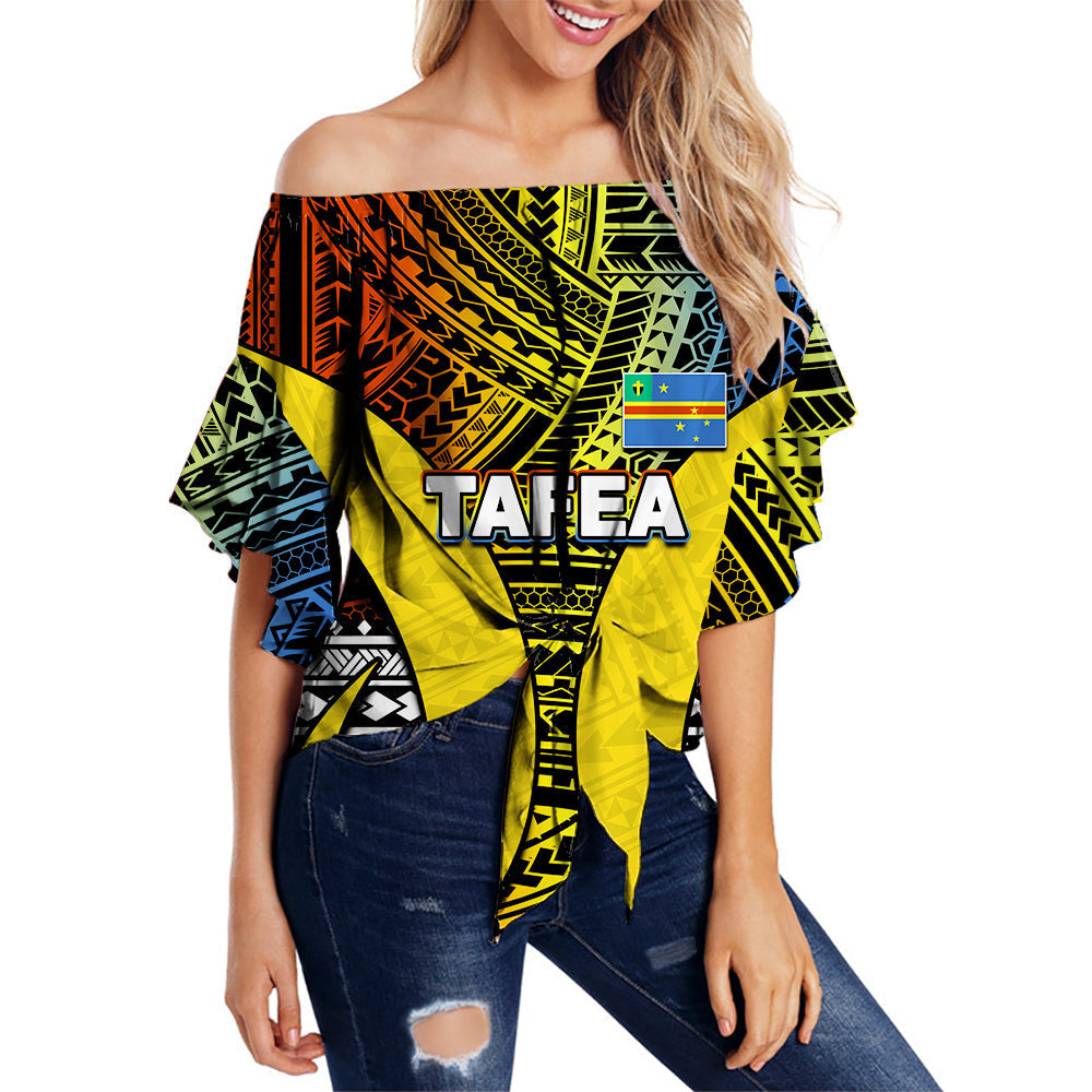Polynesian Tafea Of Vanuatu Off Shoulder Wrap Waist Top
