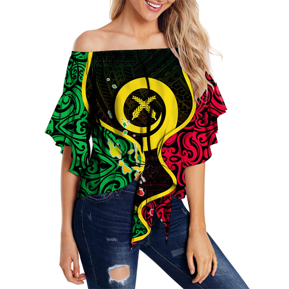 Vanuatu Off Shoulder Waist Wrap Top Flag Special Style