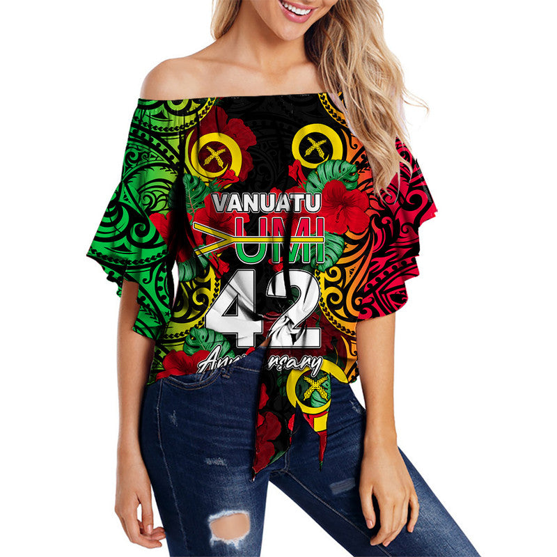 Vanuatu Yumi 42 Off Shoulder Waist Wrap Top