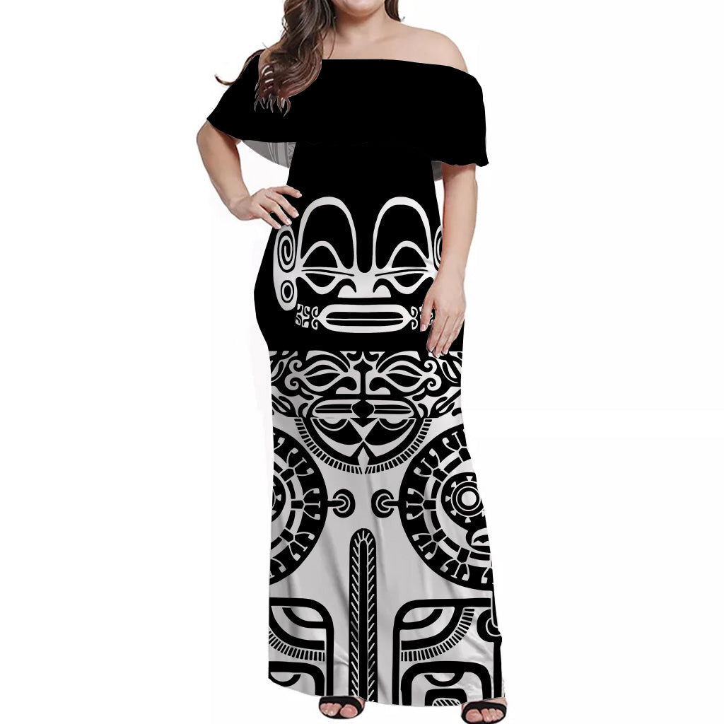 Marquesas Islands Off Shoulder Long Dress Special Style Black