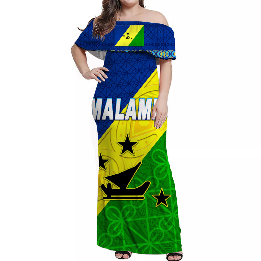 Malampa Province Off Shoulder Long Dress Vanuatu Pattern Unique Style