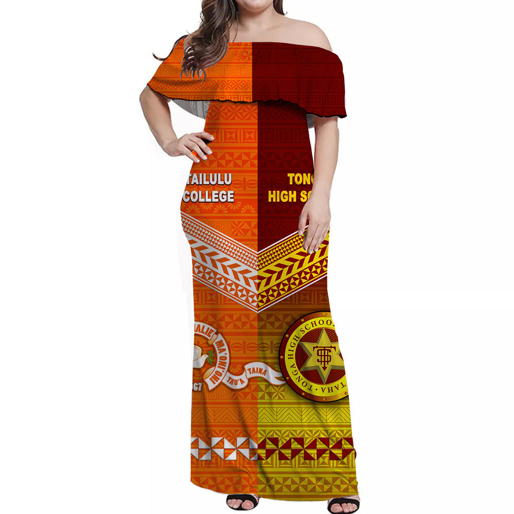 Tonga Tailulu College And Tonga High School Off Shoulder Long Dress Together Original Style