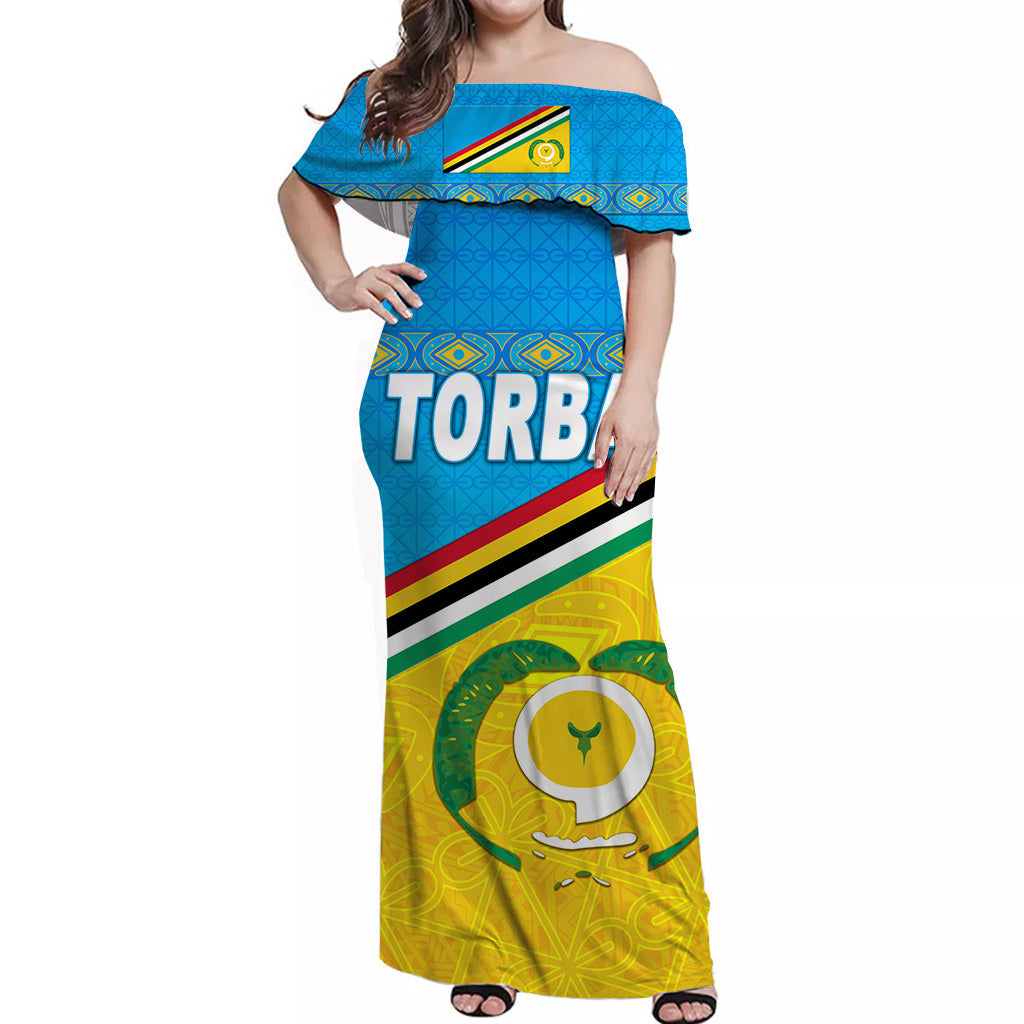 Torba Province Off Shoulder Long Dress Vanuatu Pattern Unique Style