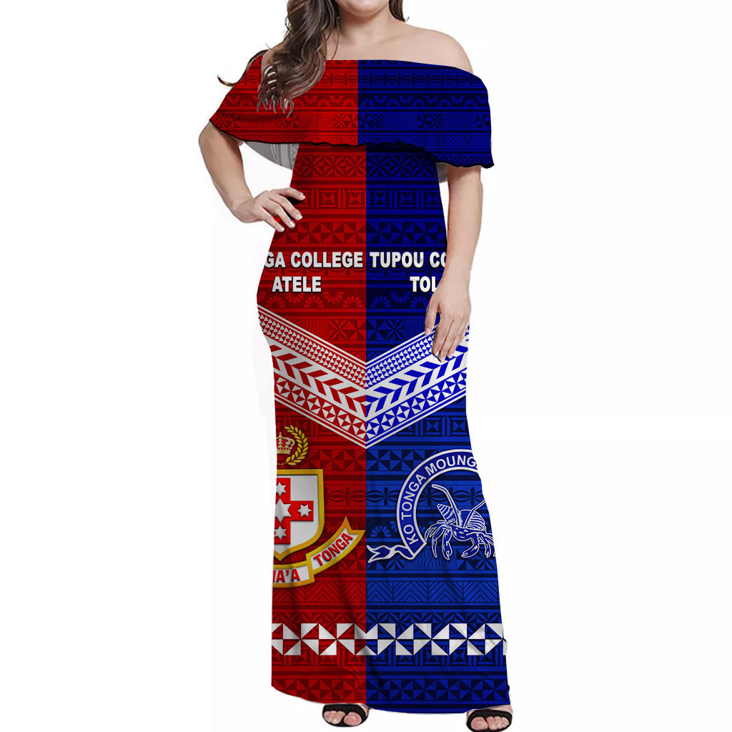 Kolisi Tonga College Atele And Tupou College Toloa Off Shoulder Long Dress Together Original
