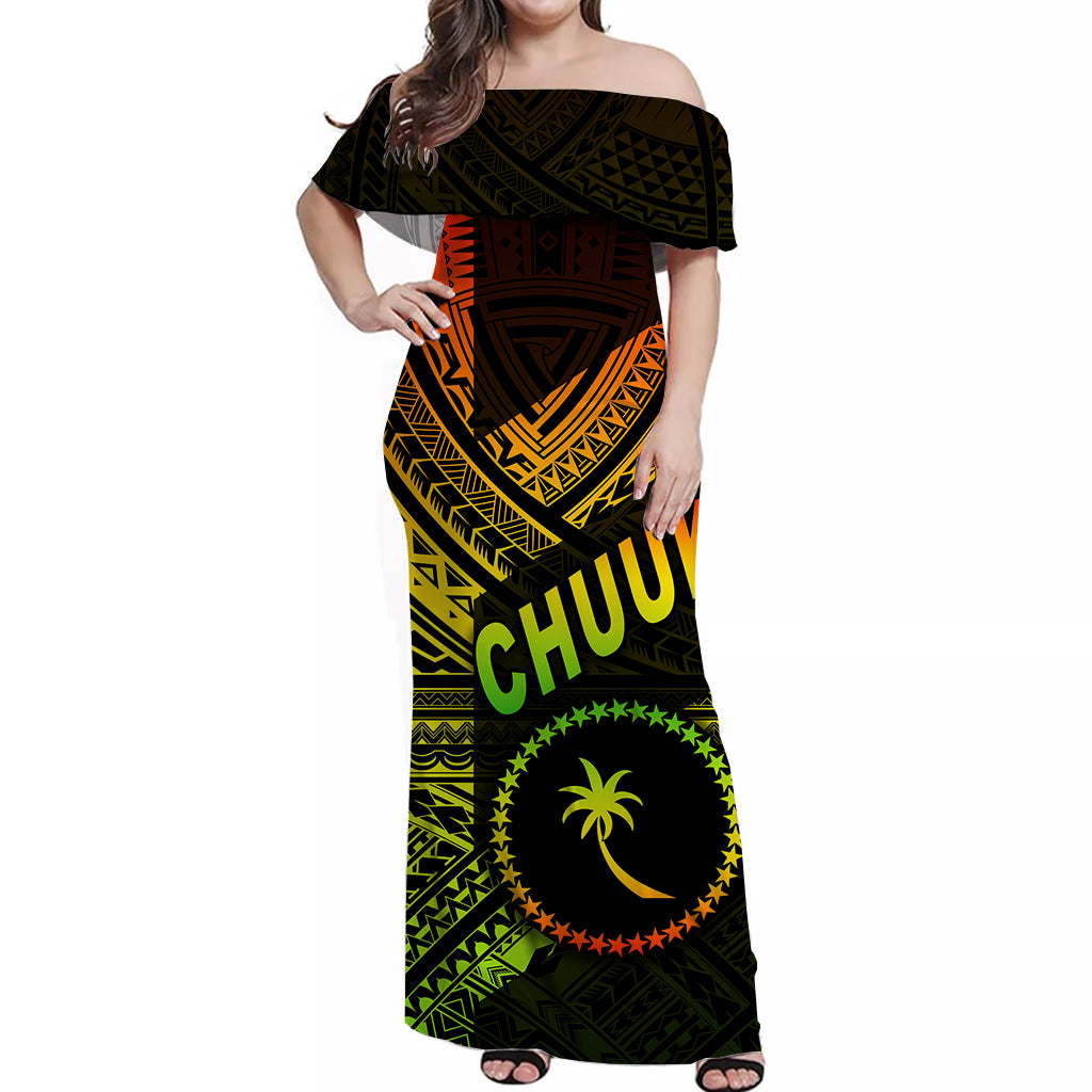 FSM Chuuk Off Shoulder Long Dress Original Vibes Reggae