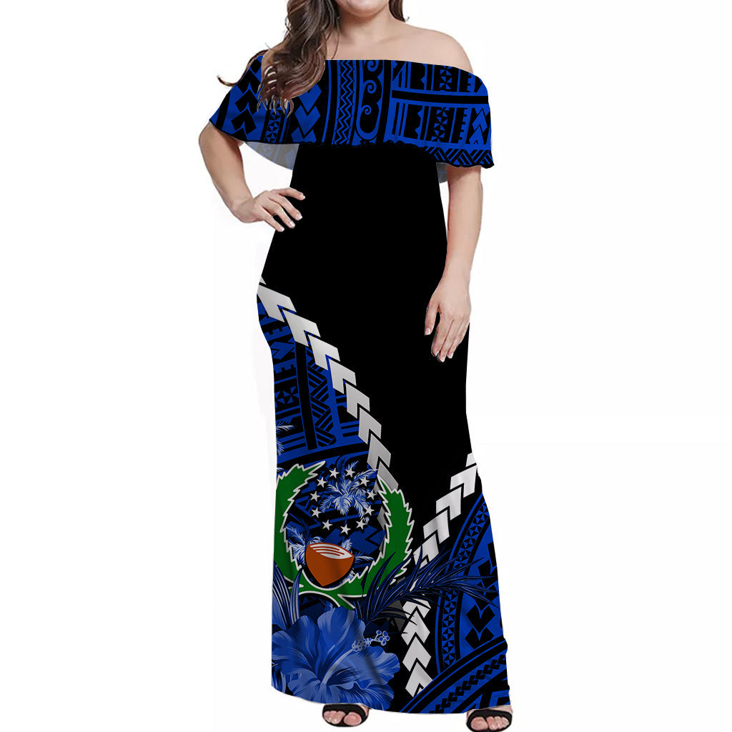 Pohnpei Off Shoulder Long Dress Polynesian Style