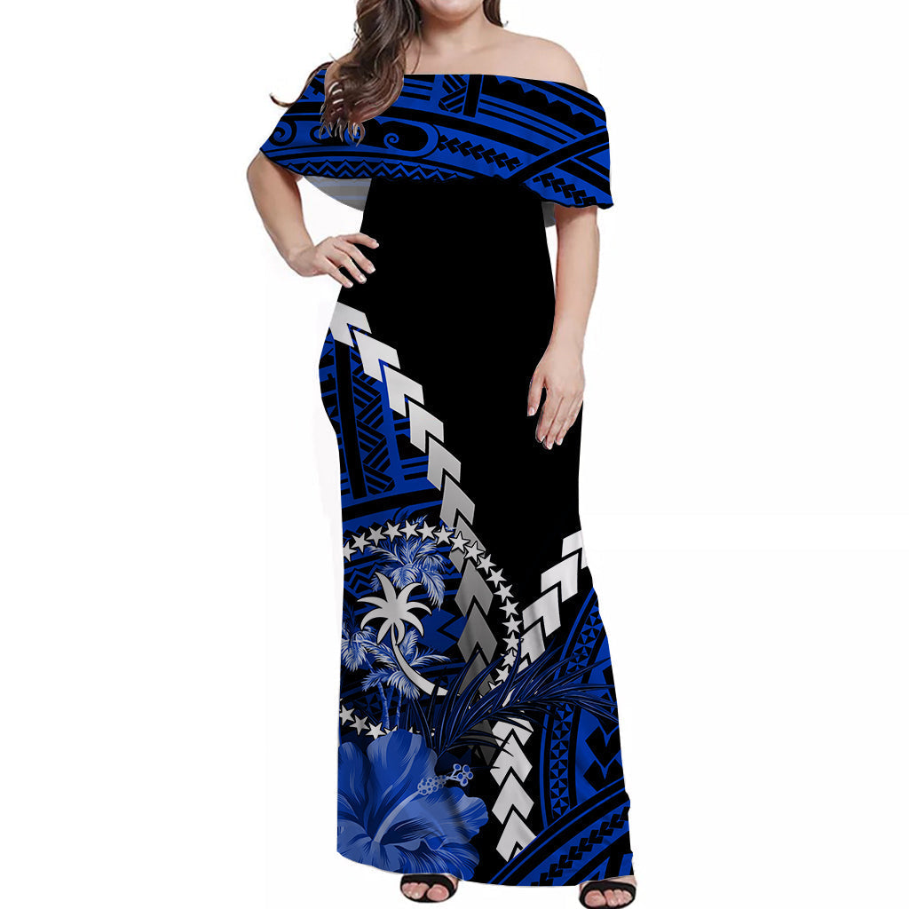 Chuuk Off Shoulder Long Dress Polynesian Style