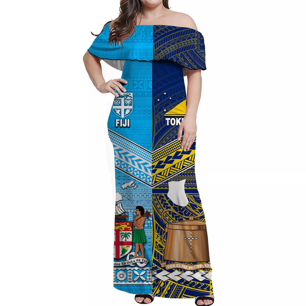 Fiji and Tokelau Off Shoulder Long Dress Together