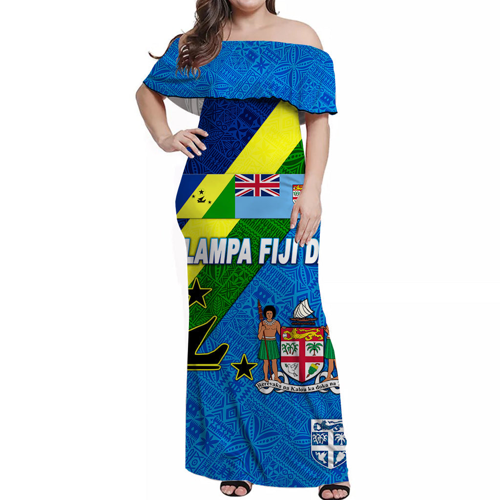 Vanuatu Malampa And Fiji Day Off Shoulder Long Dress October 10