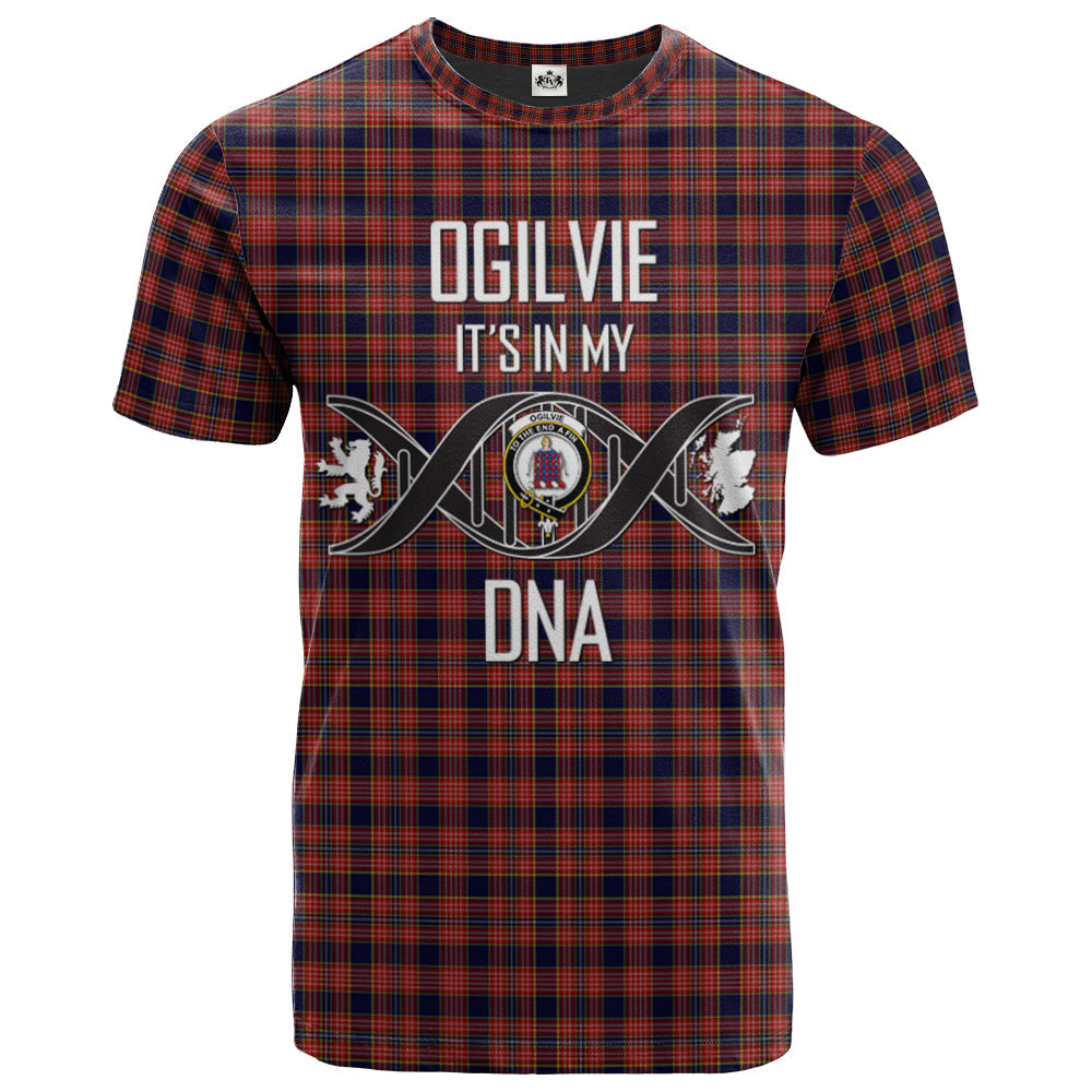 Printivon Ogilvie (Ogilvy) 01 Clan DNA In Me Tartan Crest T Shirt