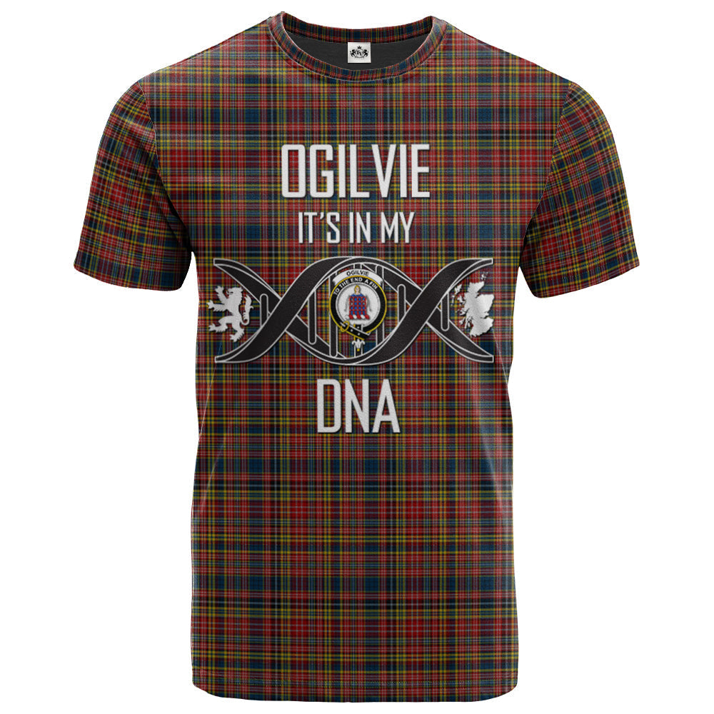Printivon Ogilvie (Ogilvy) 02 Clan DNA In Me Tartan Crest T Shirt