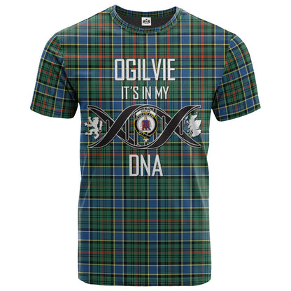 Printivon Ogilvie (Ogilvy) Hunting Ancient Clan DNA In Me Tartan Crest T Shirt