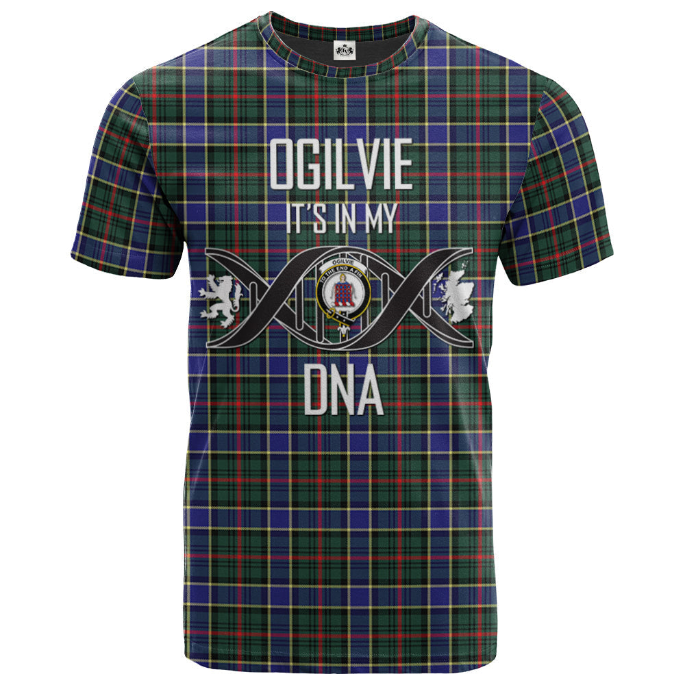 Printivon Ogilvie (Ogilvy) Hunting Modern Clan DNA In Me Tartan Crest T Shirt