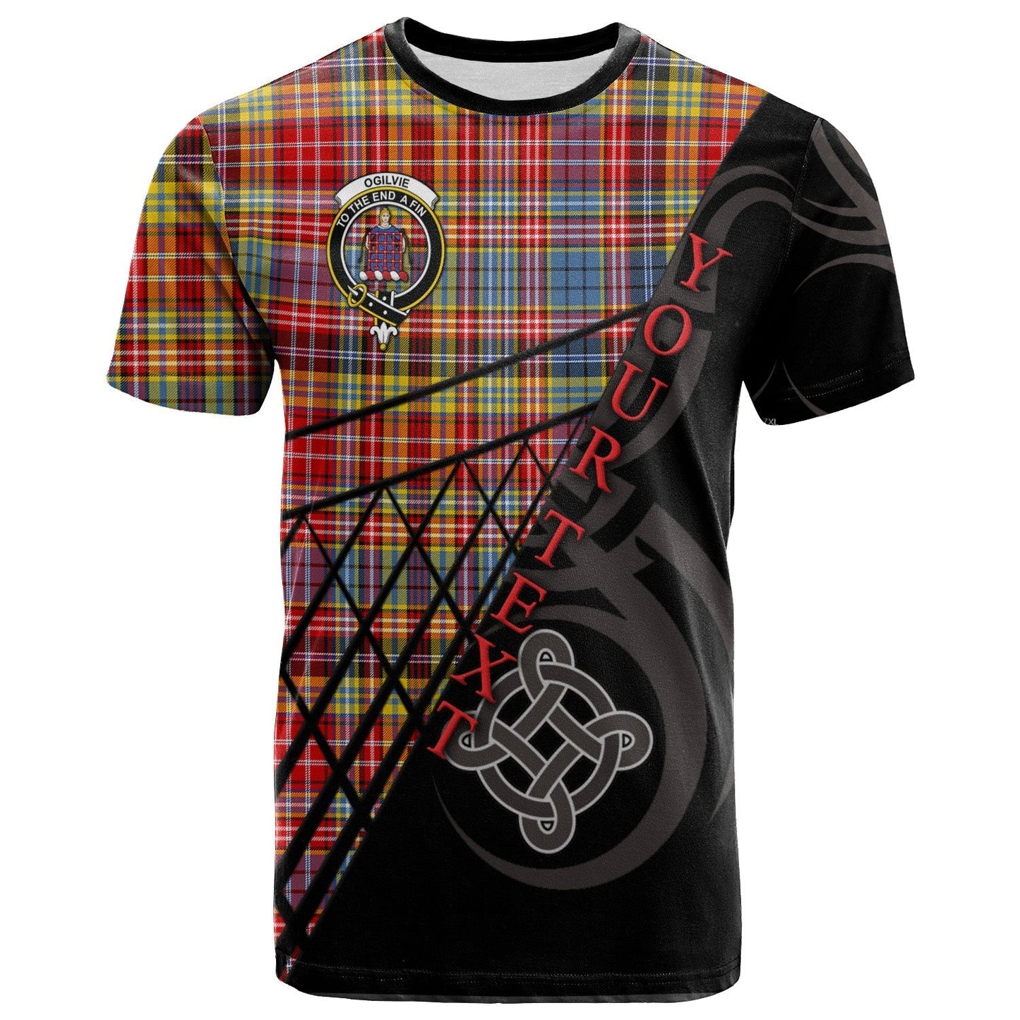 Printivon Ogilvie (Ogilvy) of Airlie Ancient T Shirt Pattern Celtic 