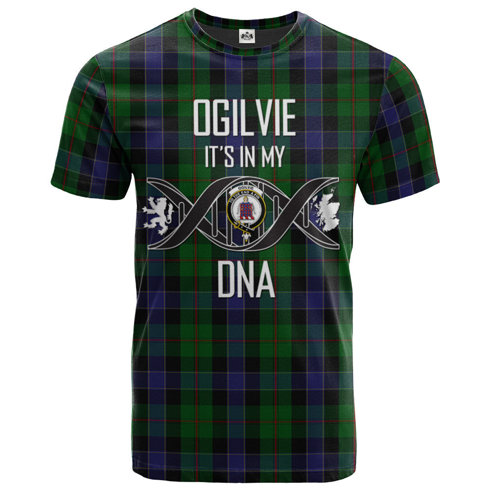 Printivon Ogilvie (Ogilvy) of Inverarity Clan DNA In Me Tartan Crest T Shirt