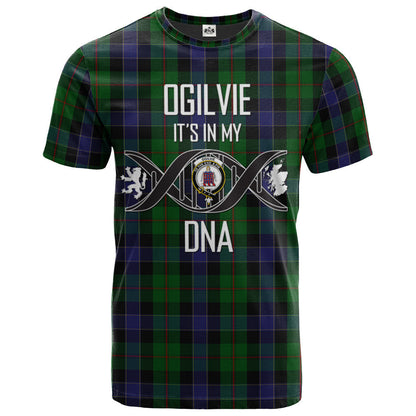 Printivon Ogilvie (Ogilvy) of Inverarity Clan DNA In Me Tartan Crest T Shirt