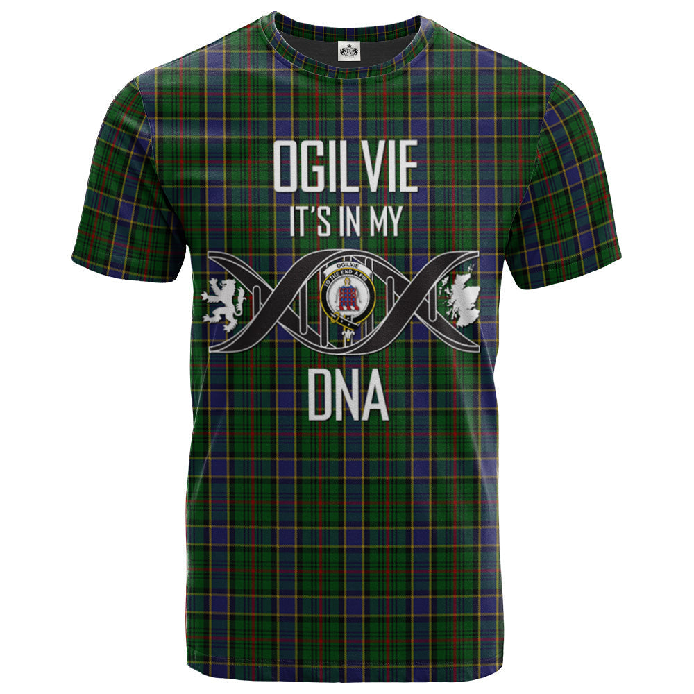 Printivon Ogilvie (Ogilvy) of Inverarity Ochterlonie Clan DNA In Me Tartan Crest T Shirt