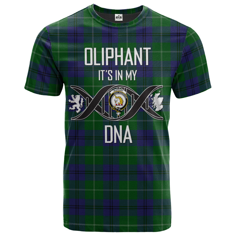 Printivon Oliphant Clan DNA In Me Tartan Crest T Shirt