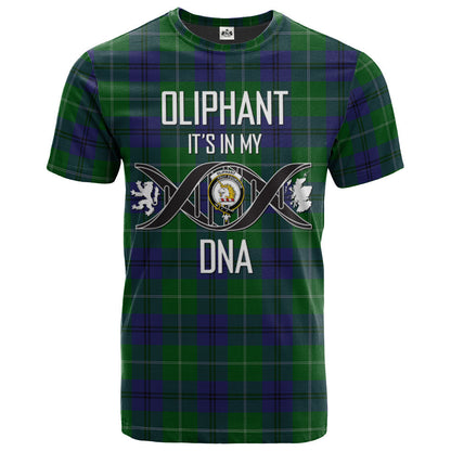 Printivon Oliphant Clan DNA In Me Tartan Crest T Shirt